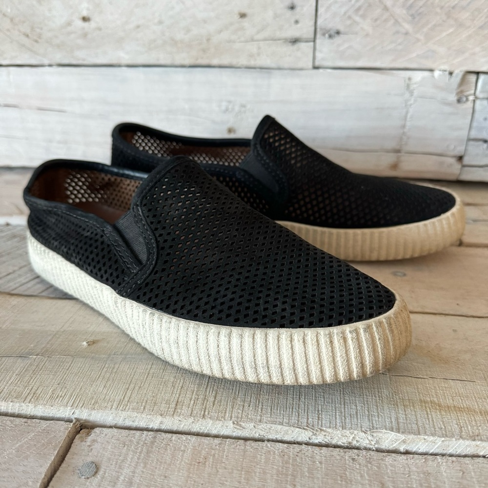 Frye Black Suede Perforated Slip On Women’s 7.5